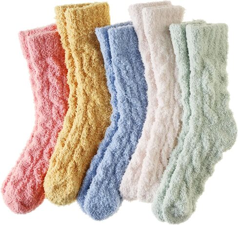 Velice Womens Fuzzy Socks Soft Cozy Fluffy Slipper Socks Winter Warm Plush Sleeping Christmas Socks in Kuwait