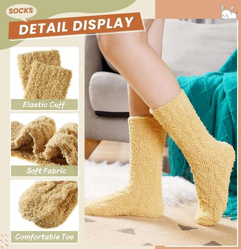 Velice Womens Fuzzy Socks Soft Cozy Fluffy Slipper Socks Winter Warm Plush Sleeping Christmas Socks in Kuwait