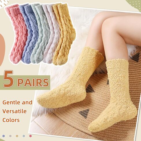 Velice Womens Fuzzy Socks Soft Cozy Fluffy Slipper Socks Winter Warm Plush Sleeping Christmas Socks in Kuwait