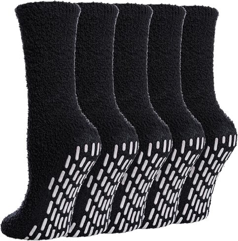 MQELONG Slipper Socks for Women Cozy Hospital Socks Soft Fluffy with Grips Socks Warm Fuzzy Socks Non Slip Grip Socks in Saudi Arabia