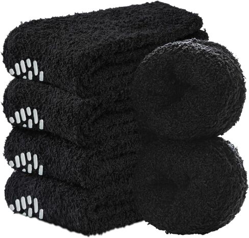 MQELONG Slipper Socks for Women Cozy Hospital Socks Soft Fluffy with Grips Socks Warm Fuzzy Socks Non Slip Grip Socks in Saudi Arabia