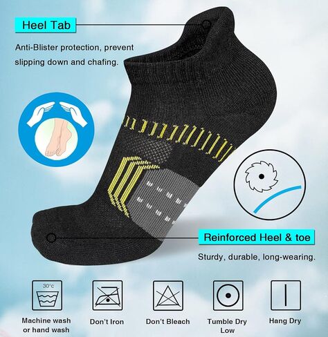 suaskk Womens Athletic Cushioned Anti-Blister Comfort Running Ankle Socks 5 Pairs in Kuwait