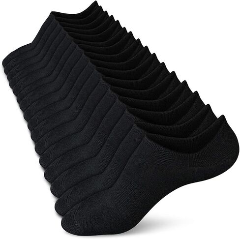 wernies No Show Socks Women Low Cut Ankle Socks Non Slip 4/8 Pairs | Thin Flat Boat Line Short Socks with Silicone Heel Grips, Breathable Combed Cotton, Invisible Socks,Size 5-14 in Saudi Arabia