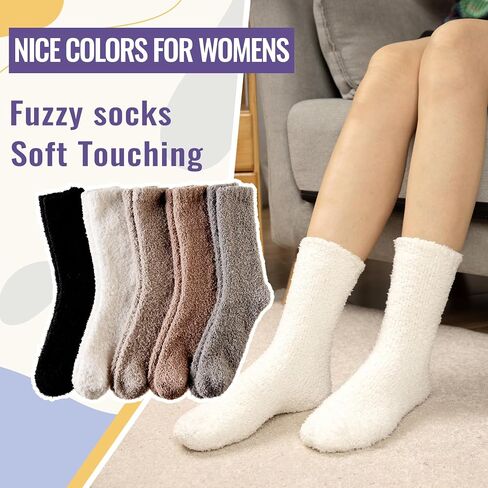DoSmart Fuzzy Socks For Women Slipper Warm Fluffy Soft Winter Cozy Plush Cabin Sleep Christmas Home Socks in Kuwait