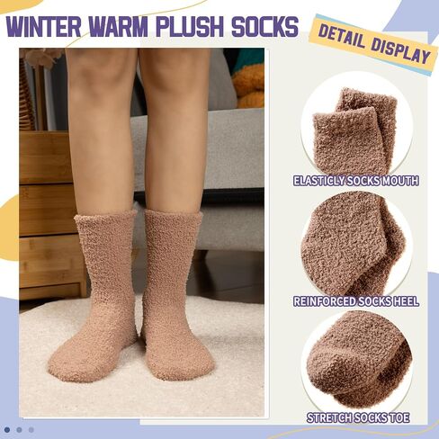 DoSmart Fuzzy Socks For Women Slipper Warm Fluffy Soft Winter Cozy Plush Cabin Sleep Christmas Home Socks in Kuwait