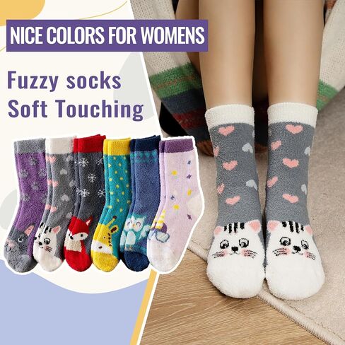 DoSmart Fuzzy Socks For Women Slipper Warm Fluffy Soft Winter Cozy Plush Cabin Sleep Christmas Home Socks in Kuwait