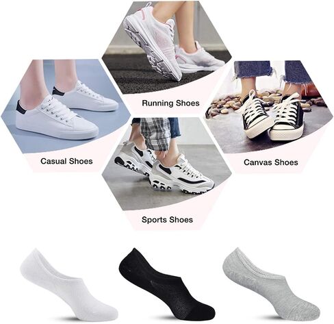 AKOENY No Show Socks Womens Ankle No Slip Low Cut Thin Footies Slip On Sneakers Flat Loafer (6 Pair & 9 Pair) in Kuwait
