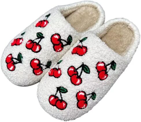Women's Men's Strawberry Slippers Cute Fruit Home Slippers Winter Fuzzy Memory Foam Fluffy Warm House Shoes in Saudi Arabia