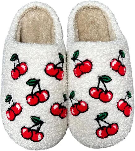 Women's Men's Strawberry Slippers Cute Fruit Home Slippers Winter Fuzzy Memory Foam Fluffy Warm House Shoes in Saudi Arabia