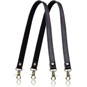 Allzedream Genuine Leather Purse Strap Sewing Canvas Replacement Handbag Shoulder Bag 2 Pcs