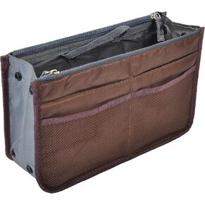 Vercord Purse Organizer Insert for Handbags Bag Organizers Inside Tote Pocketbook Women Nurse Nylon 13 Pockets Black Small
