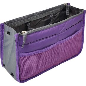 Vercord Purse Organizer Insert for Handbags Bag Organizers Inside Tote Pocketbook Women Nurse Nylon 13 Pockets Black Small in Saudi Arabia