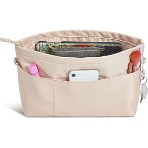 Vercord Premium Nylon Purse Organizer Tote Handbag Insert Organizers Bag in Bag Zipper 13 Pockets 5 Sizes