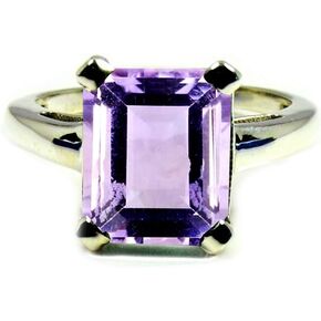 55Carat Choose Your Color Natural Gemstone Silver Promise Rings Birthstone Emerald Cut Handamde Size 5-12 in Saudi Arabia