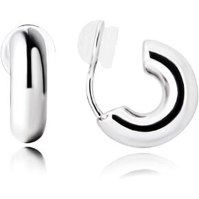 Yurielys Clip on Small Hoop Earrings for Women Girls, Gold Hoop Fake Piercing Earrings Non Pierced Earrings Gold Silver