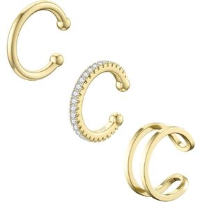 SEVENWELL 14K Gold Ear Cuff No Piercing Adjustable Cartilage Earrings 925 Sterling Silver Ear Clip Fake Earrings in Saudi Arabia