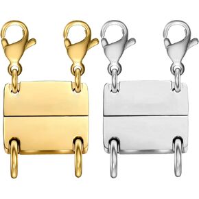 Layering Necklace Clasp 18 K Gold and Silver Separator for Stackable Necklaces