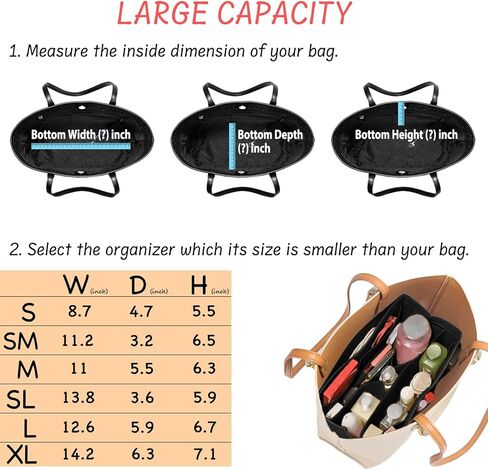 Purse Organizer Insert Felt Bag Organizer Handbag Organizer Insert Bag In Bag Organizer for Tote Purse Bag 14 Pockets Beige Small in Kuwait