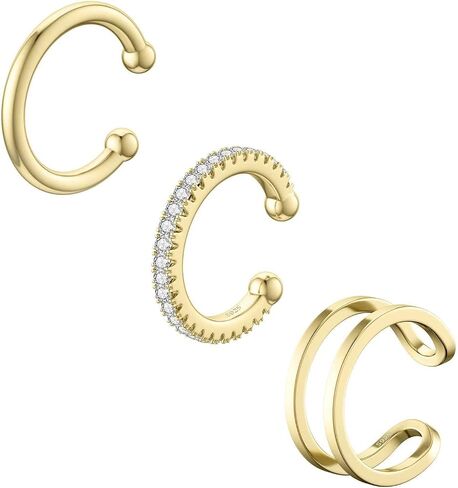 SEVENWELL 14K Gold Ear Cuff No Piercing Adjustable Cartilage Earrings 925 Sterling Silver Ear Clip Fake Earrings in Kuwait