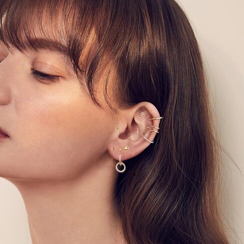 SEVENWELL 14K Gold Ear Cuff No Piercing Adjustable Cartilage Earrings 925 Sterling Silver Ear Clip Fake Earrings in Kuwait