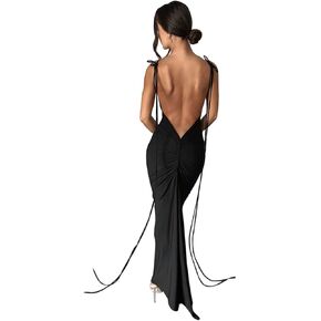 ABYOVRT Women Sexy Backless Dress Bodycon Sleeveless Open Back Maxi Dress Going Out Elegant Party Cocktail Long Dress in Saudi Arabia