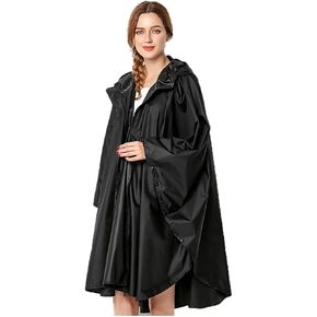 NUUR Rain Poncho for Women Adults Hooded Jacket Waterproof Reusable Hiking Men Rain Coat with Pockets in Saudi Arabia