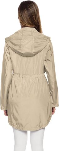 Avoogue Women's Long Raincoat with Hood Outdoor Lightweight Windbreaker Rain Jacket Waterproof in Kuwait
