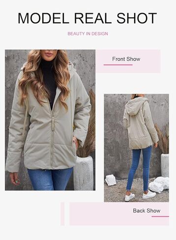 Dokotoo Womens 2023 Winter Full Zipper Hooded Puffer Jacket Short Coat with Pockets in Kuwait