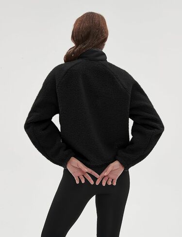 QIBABU Womens Fuzzy Fleece Jacket Long Sleeve Winter Short Coats Warm Button Down Sherpa Fleece Jackets Shacket in Saudi Arabia