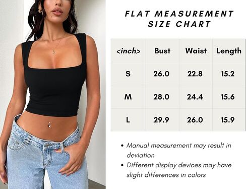 Meyeeka Women's Sexy Sleeveless Crop top Seamless Square Neck Trendy Tank top in Saudi Arabia