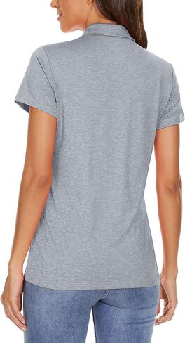 MAGCOMSEN Women's Polo Shirts 4-Button Collared Shirts Short Sleeve Quick Dry Golf Polos Lightweight Breathable in Kuwait