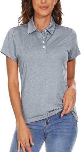 MAGCOMSEN Women's Polo Shirts 4-Button Collared Shirts Short Sleeve Quick Dry Golf Polos Lightweight Breathable in Kuwait