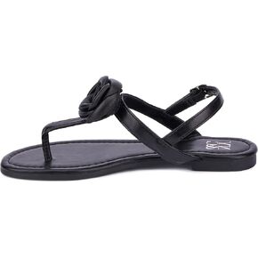 NY & C - New York & Company Rosette Women's Single Flower Thong T-Strap Sandal Casual, Buckle, Synthetic Rubber Outsole
