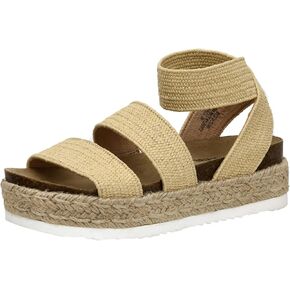 CUSHIONAIRE Women's Mandy Cork Espadrille Wedge Sandal