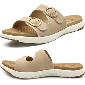 COFACE Womens Orthotic Slides Comfort Plantar Fasciitis Arch Support Slip on Flat Sandals Ladies Soft Cushion Fashion Yoga Mat Slippers With Adjustable Straps in Saudi Arabia