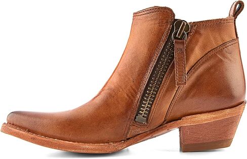 Frye Sacha Moto Short Booties for Women Featuring Dual Side-Zipper Closure with Goodyear Welt Construction, Leather Liner, and Leather Outsole – 1 ¾" Shaft Height in Saudi Arabia