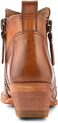Frye Sacha Moto Short Booties for Women Featuring Dual Side-Zipper Closure with Goodyear Welt Construction, Leather Liner, and Leather Outsole – 1 ¾" Shaft Height in Saudi Arabia
