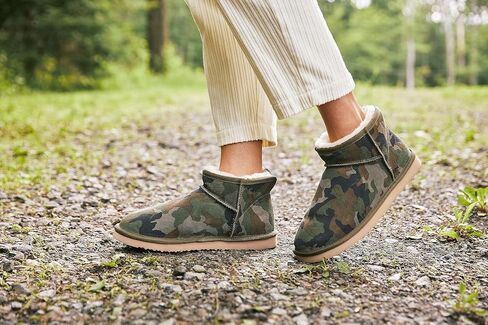 Fireside by Dearfoams Women's Riverland Genuine Shearling Fur Lined Mini Ankle Boot With Platform Slipper in Saudi Arabia