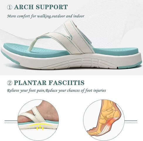 COFACE Womens Fashion Orthotic Flip Flops Ladies Slip On Lightweight Athletic Yoga Mat Cushion Thong Sandals With Comfortable Plantar Fasciitis Arch Support in Kuwait