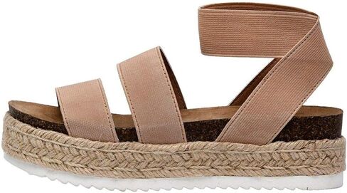CUSHIONAIRE Mandy Strappy Espadrille Platform Sandals for Women with Low Wedge Heel in Saudi Arabia