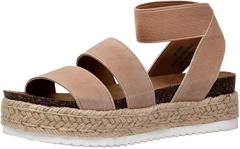 CUSHIONAIRE Mandy Strappy Espadrille Platform Sandals for Women with Low Wedge Heel in Saudi Arabia