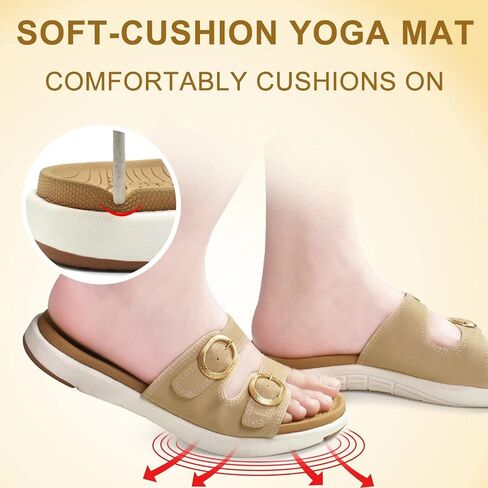 COFACE Womens Orthotic Slides Comfort Plantar Fasciitis Arch Support Slip on Flat Sandals Ladies Soft Cushion Fashion Yoga Mat Slippers With Adjustable Straps in Kuwait