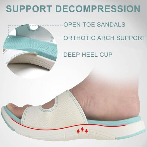 COFACE Womens Orthotic Slides Comfort Plantar Fasciitis Arch Support Slip on Flat Sandals Ladies Soft Cushion Fashion Yoga Mat Slippers With Adjustable Straps in Saudi Arabia