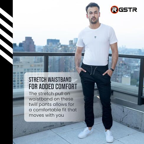 RGSTR 3 قطع من سراويل الركض الرجالية من نسيج التويل بمقاس مريح مع حزام خصر مرن، حبل سحب قابل للتعديل in Saudi Arabia