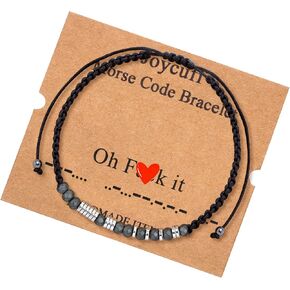 JoycuFF 𝗠𝗼𝗿𝘀𝗲 𝗖𝗼𝗱𝗲 𝗕𝗿𝗮𝗰𝗲𝗹𝗲𝘁𝘀 𝗳𝗼𝗿 𝗪𝗼𝗺𝗲𝗻 Birthday I Love You Bracelets Thanksgiving Day 𝗖𝗵𝗿𝗶𝘀𝘁𝗺𝗮𝘀 𝗚𝗶𝗳𝘁𝘀 Wrap Strand Bracelet in Saudi Arabia