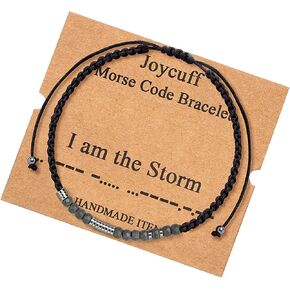 JoycuFF Inspirational Morse Code Bracelets for Women Men Birthday Christmas Gifts for Daughter Mom Dad Sister Aunt Boys Jewelry Encouragement Adjustable Beaded Wrap Bracelet in Saudi Arabia