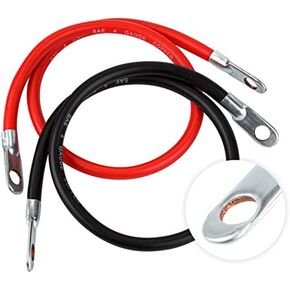 مجموعة كابلات عاكس البطارية 4AWG مقاس 18 بوصة من كارتمان، 4 قياس × 18 بوصة (1 إيجابي و1 سلبي) للسيارة والشاحنات والمركبات الترفيهية والطاقة الشمسية in Kuwait