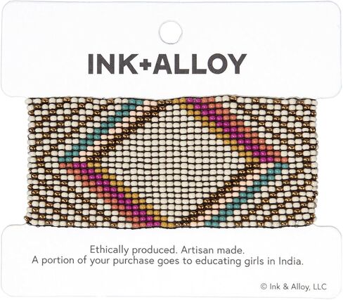 INK + ALLOY سوار Penelope نسائي واسع قابل للتمدد ومزيّن بالخرز مجوهرات مصنوعة يدويًا من أجل البوهيمي الحديث in Kuwait