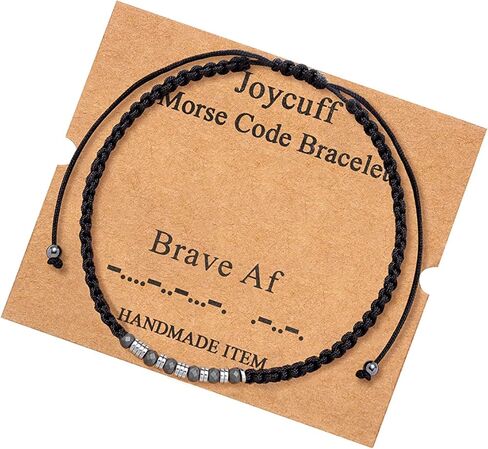 JoycuFF 𝗠𝗼𝗿𝘀𝗲 𝗖𝗼𝗱𝗲 𝗕𝗿𝗮𝗰𝗲𝗹𝗲𝘁𝘀 𝗳𝗼𝗿 𝗪𝗼𝗺𝗲𝗻 عيد ميلاد أحبك أساور عيد الشكر 𝗖𝗵𝗿𝗶𝘀𝘁𝗺𝗮𝘀 𝗚𝗶𝗳𝘁𝘀 سوار ستراند ملفوف in Saudi Arabia