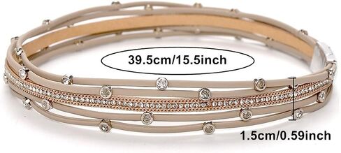 TASBERN Women Leather Wrap Bracelet Stud Beads Crystal Cuff Bracelets Jewelry for Ladies Girls in Saudi Arabia